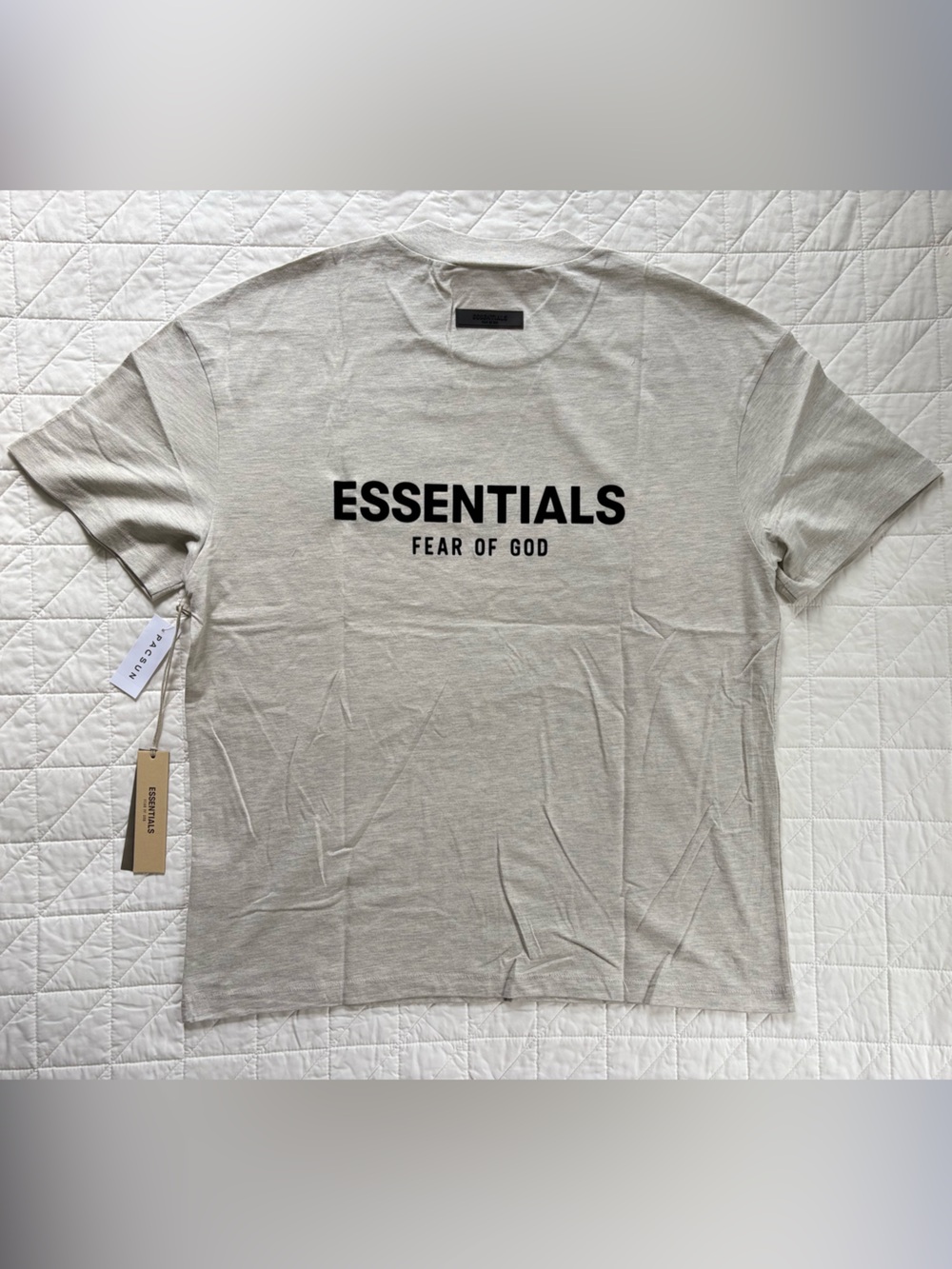 Fear Of God Essentials Light Oatmeal Graphic Tee NWT Men's Size XL